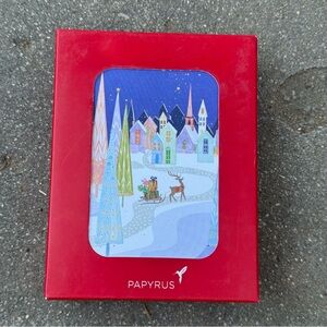 NEW Papyrus Christmas Card Set‎ 20 Sled & Reindeer